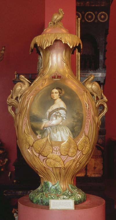 Commemorative vase with a portrait of Queen Victoria, 1851 by English School